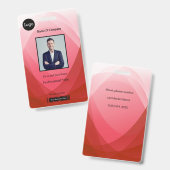 赤い抽象芸術従業員の写真ID バッジ (正面＆裏面)