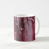 赤い抽象芸術絵画の コーヒーマグカップ (正面右)
