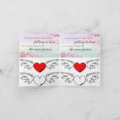 赤い抽象芸術記号 サンキューカード (内部)