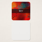 赤い抽象芸術「おい」ギフトメッセージカードエンクロージャ (正面&裏面)