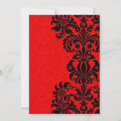 赤い招待カードの黒エレガントいバロック 招待状 (裏面)