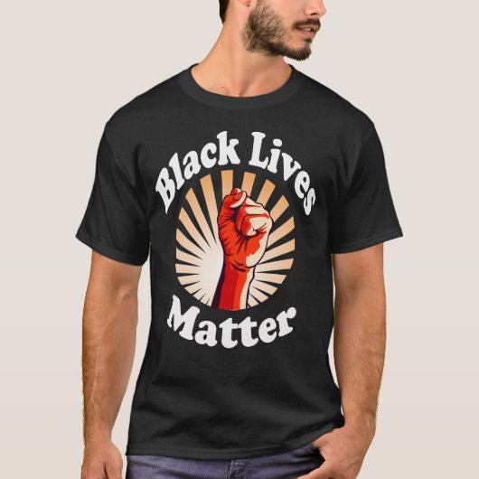 赤い拳ブラックライフ問題BLM Tシャツ (正面)