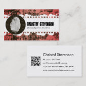 赤い指紋の私立探偵の名刺 名刺 (正面/裏面)