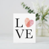 赤い指紋ハート ポストカード (スタンド正面)