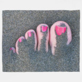 赤い指 フリースブランケット (正面(横))