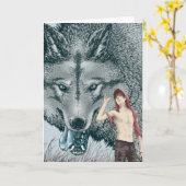 赤い挨拶状 カード (黄色い花)