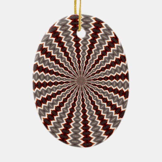 赤い振動万華鏡のように千変万化するパターンパターン セラミックオーナメント (裏面)