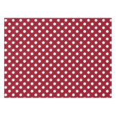 赤い授業日の白い水玉模様 テーブルクロス (正面(横))