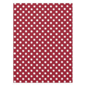 赤い授業日の白い水玉模様 テーブルクロス (正面)