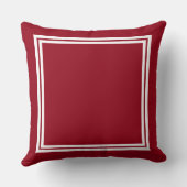 赤い授業日白いダブルフレームのモノグラムと クッション (裏面)