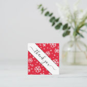 赤い描スノーフレーク模様クリスマス スクエア名刺 (スタンド正面)