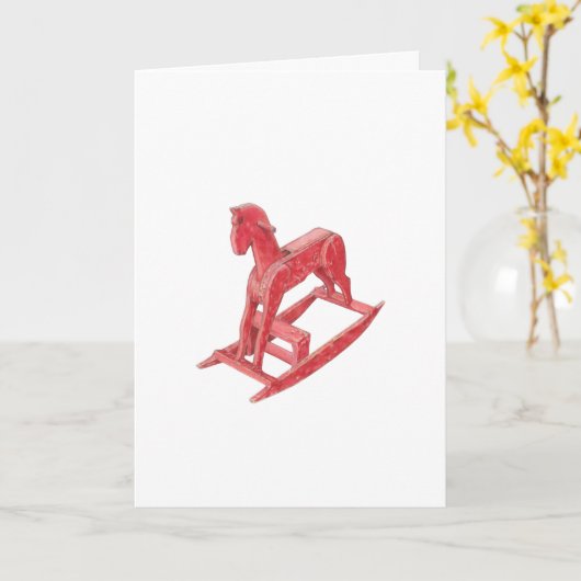 赤い揺れ馬のカード カード (黄色い花)