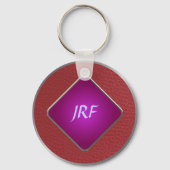 赤い擬似テクスチャードレザー キーホルダー (正面)