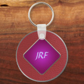 赤い擬似テクスチャードレザー キーホルダー (正面)