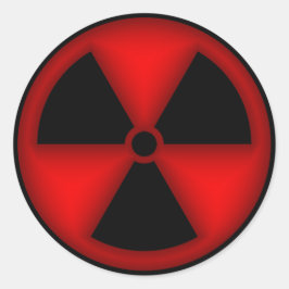 赤い放射線シンボルステッカー ラウンドシール