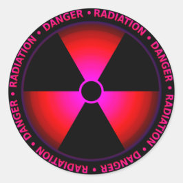 赤い放射線シンボルステッカー ラウンドシール