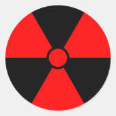 赤い放射線記号 ラウンドシール (正面)