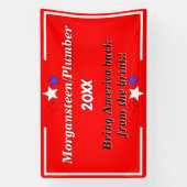 赤い政治候補カスタムキャンペーンの作成 横断幕 (縦)