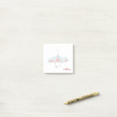 赤い教会とクリスマススターが訪れる冬の風景 ポストイット (デスク上)