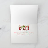 赤い教会と星の上のクリスマスシーン シーズンカード (内部)