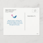 赤い教会と星の上のクリスマスシーン シーズンポストカード (裏面)