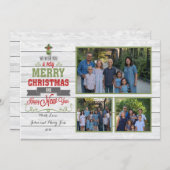 赤い数々の緑のクリスマスカード 招待状 (正面/裏面)