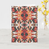 赤い数々の黄色の黒C色の抽象芸術花 カード (黄色い花)