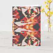 赤い数々の黄色の黒C色の抽象芸術花 カード (黄色い花)