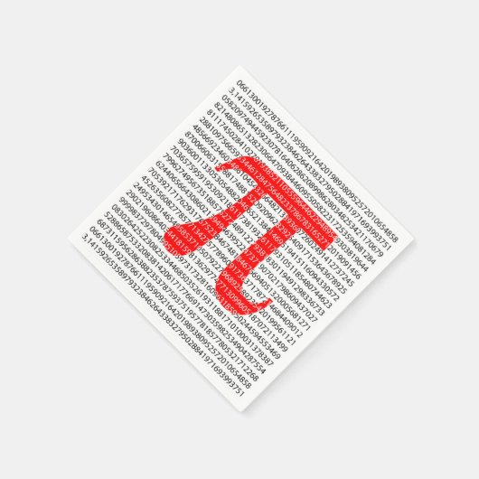 赤い数値piは数学的な定数記号である スタンダードカクテルナプキン (角)