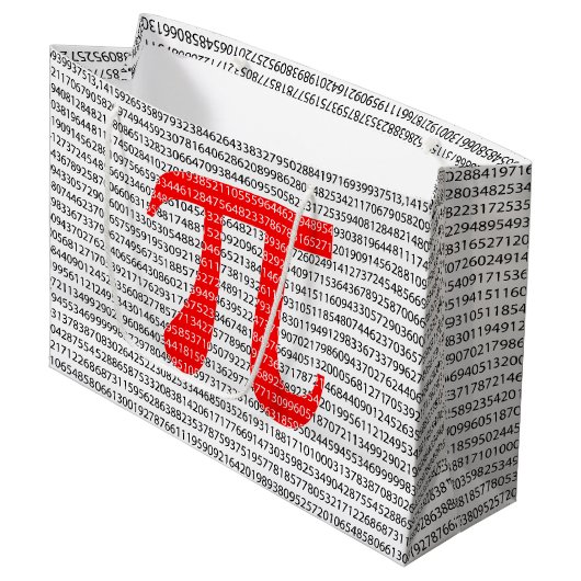 赤い数値piは数学的な定数記号である ラージペーパーバッグ (正面アングル)