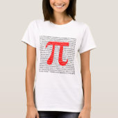 赤い数値piは数学的な定数記号である tシャツ (正面)