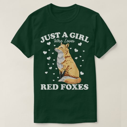 赤い敵を愛する女の子、かわいい動物の赤 Tシャツ (デザイン正面)