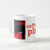 赤い敷物のタキシードの子猫 コーヒーマグカップ (正面左)