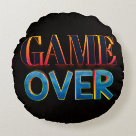 赤い文字で太字の「GAME OVER」 ラウンドクッション