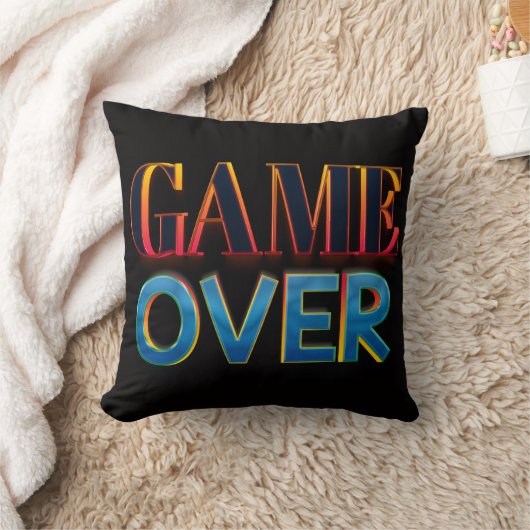赤い文字で「GAME OVER」と太字で表示 クッション (ブランケット)
