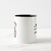 赤い文字のユニークな消防団員 ツートーンマグカップ (中央)