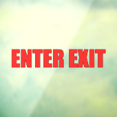 赤い文字の出入り口ショップビジネスドア ウィンドウサイン (シート3)