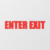 赤い文字の出入り口ショップビジネスドア ウィンドウサイン (シート)