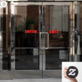 赤い文字の出入り口ショップビジネスドア ウィンドウサイン