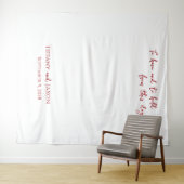 赤い文字の白い結婚式名言 タペストリー (インサイチュ(横))