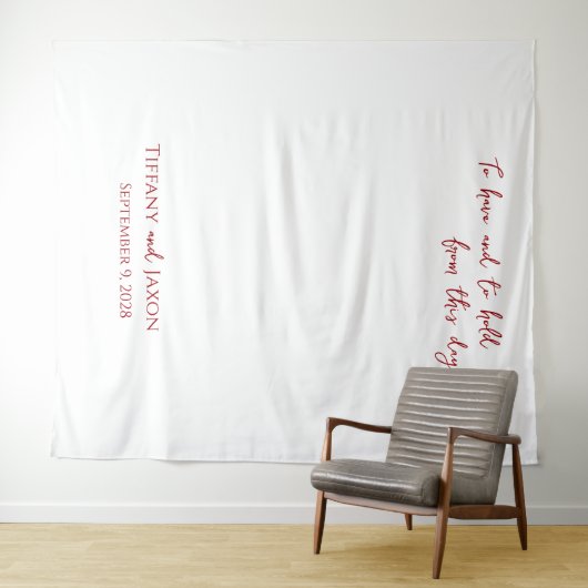 赤い文字の白い結婚式名言 タペストリー (インサイチュ(横))