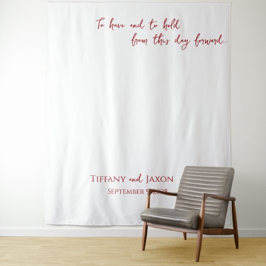 赤い文字の白い結婚式名言 タペストリー (インサイチュ)