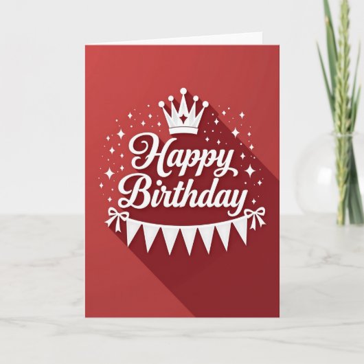 赤い文字の誕生日カード カード (正面)