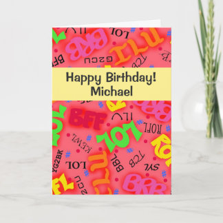 赤い文字アートシンボルの単語 カード