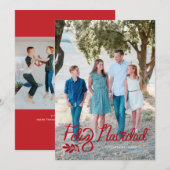 赤い文字フェリズNavidad写真クリスマスカード シーズンカード (正面/裏面)