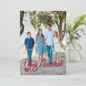 赤い文字フェリズNavidad写真クリスマスカード シーズンカード (スタンド正面)