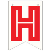 赤い文字、白い背景、青い星☆ハッピーバースデー☆ バンティングフラッグ (第2の旗)