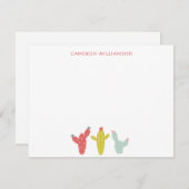 赤い文房具のサボテンパーソナライズされたスケッチ ノートカード