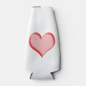 赤い斑点のあるバレンタインハート図形 ボトルクーラー (正面)