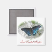 赤い斑点のある紫の蝶磁石 マグネット (正面/裏面)